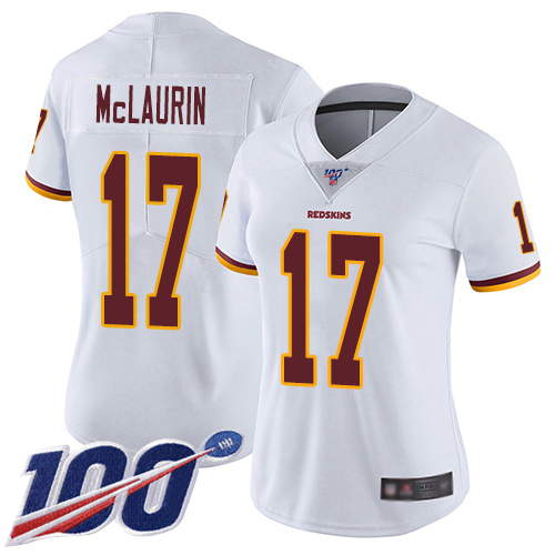 Washington Redskins Limited White Women Terry McLaurin Road Jersey NFL Football #17 100th Season->youth nfl jersey->Youth Jersey